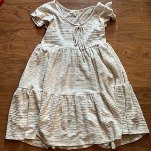 See you Monday cream and white dress